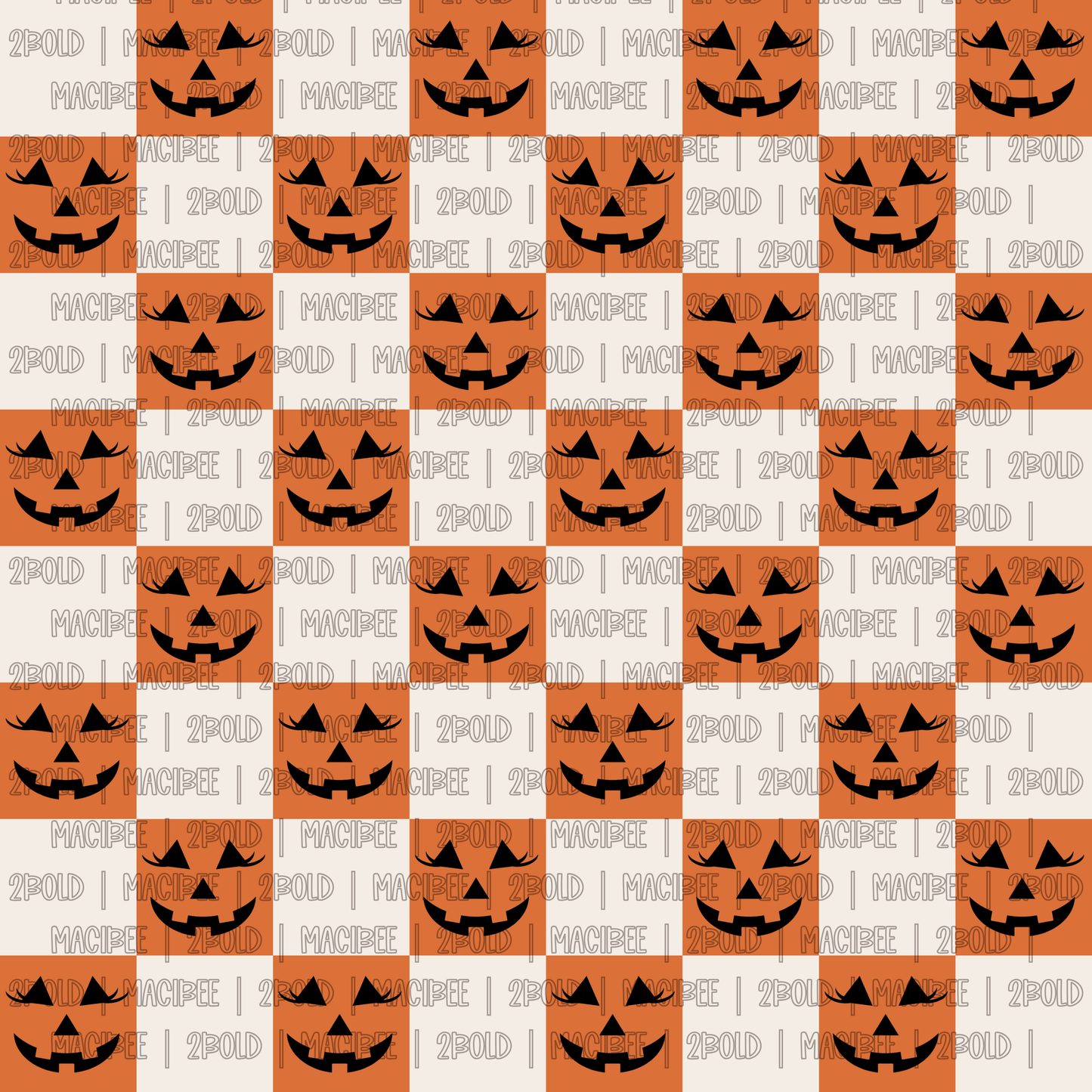 Girly Jack-o-Lantern Check || Seamless File