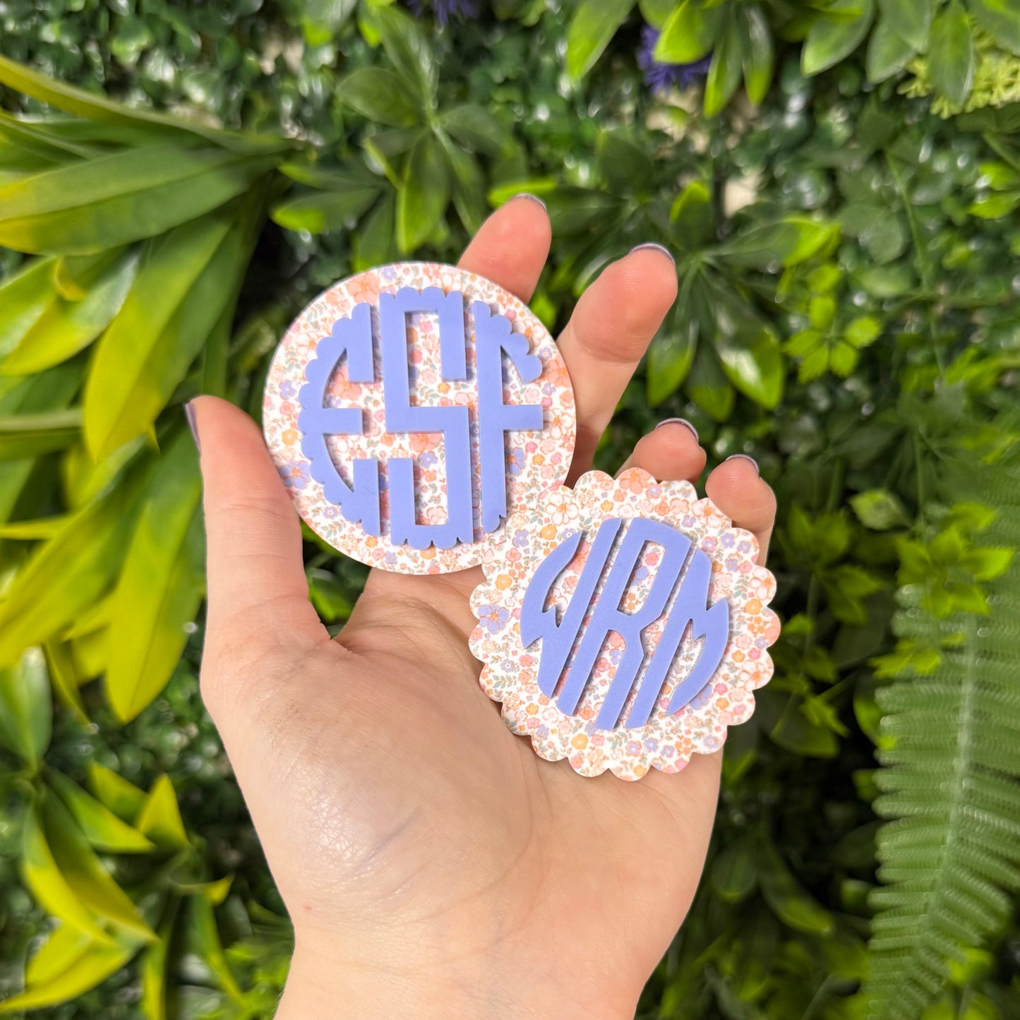 Itty Bitty Floral Monogram || Hair Clip