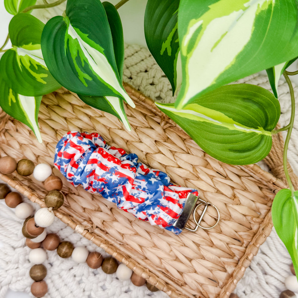 RTS American Flag || Scrunchie Wristlet