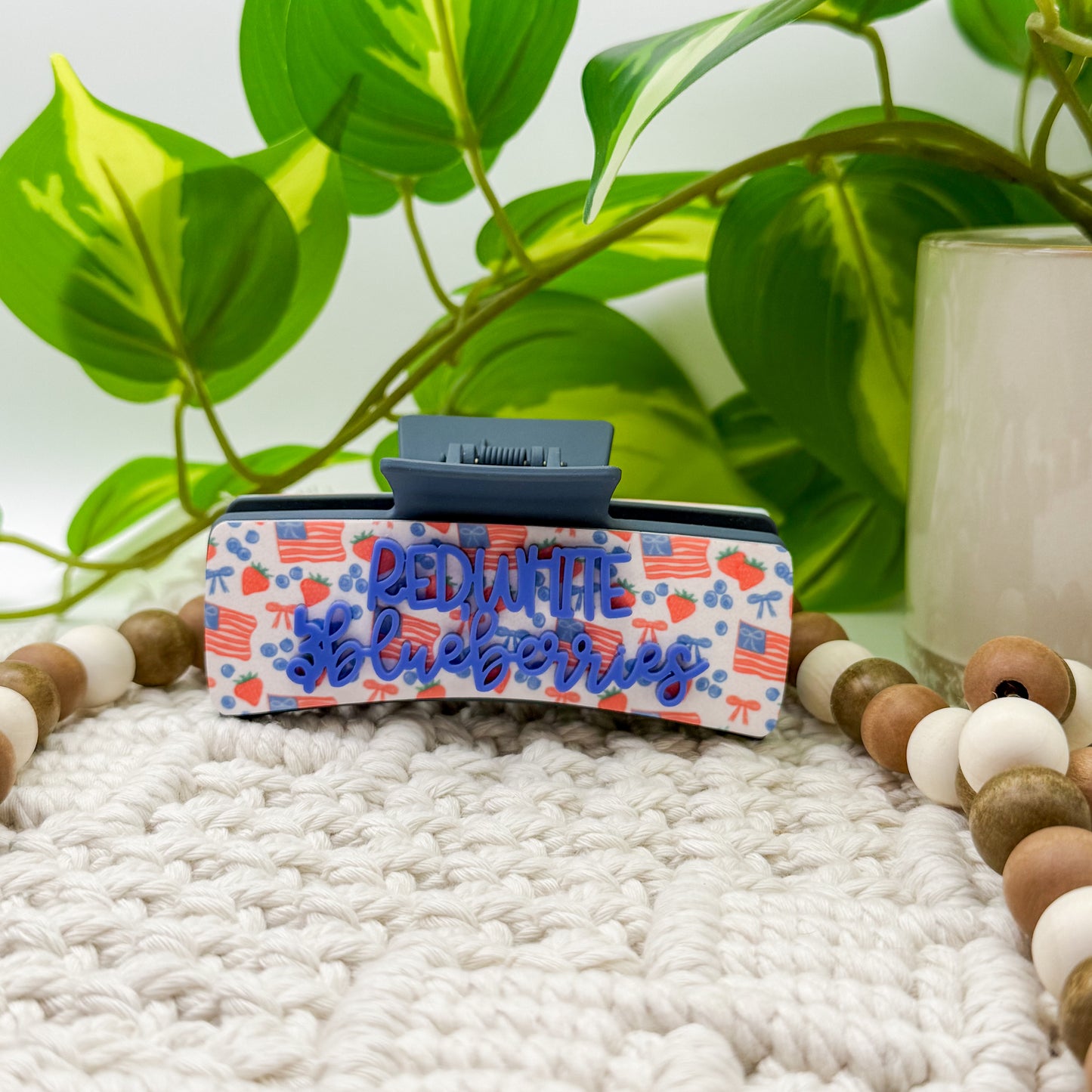 Red, White & Blueberries || Claw Clip