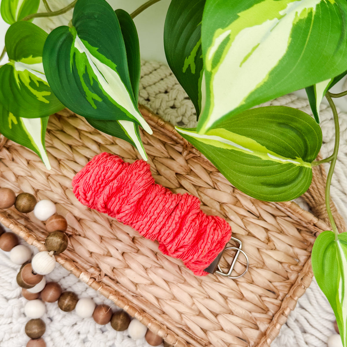 RTS Coral || Scrunchie Wristlet