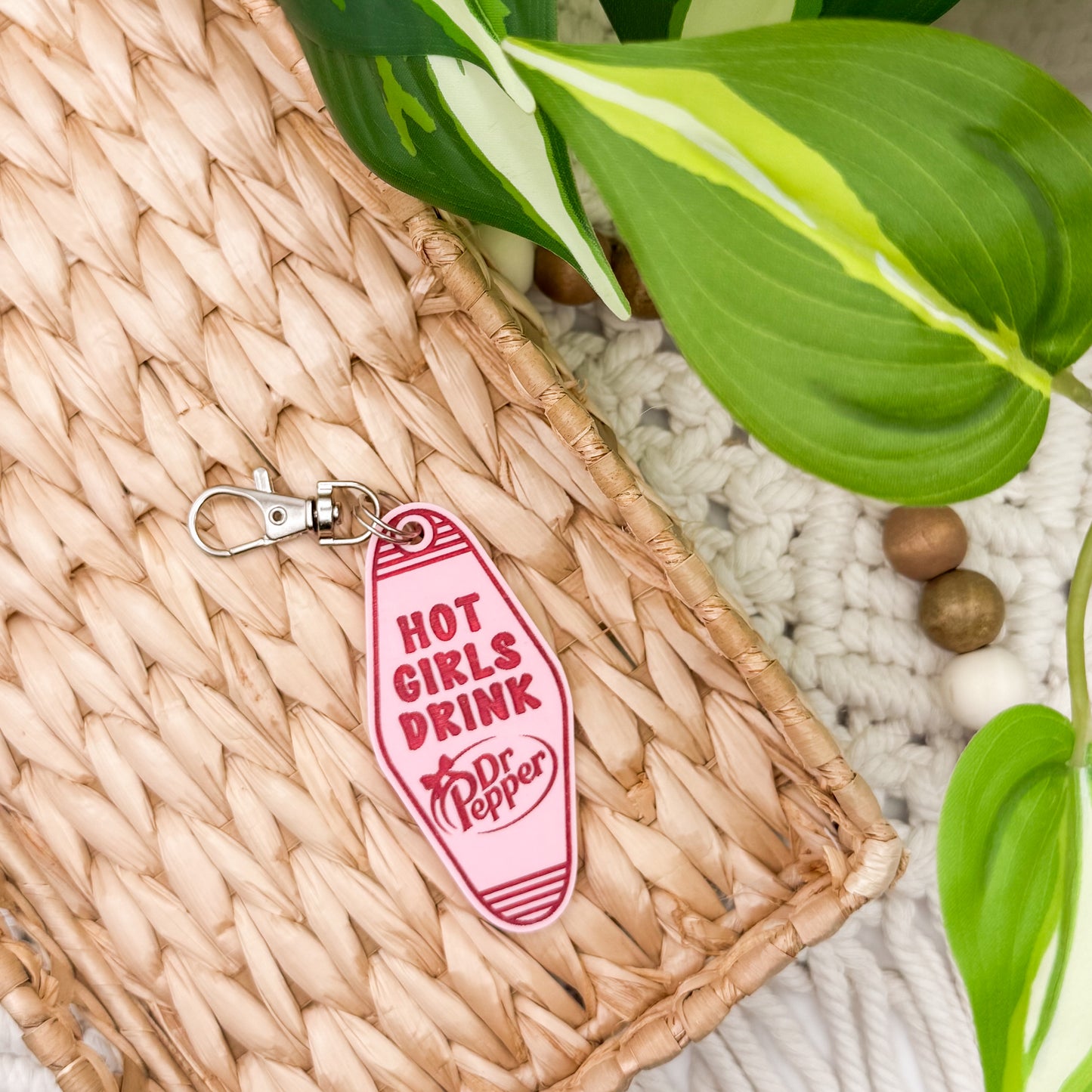 Hot Girls Drink Dr Pepper || Motel Keychain