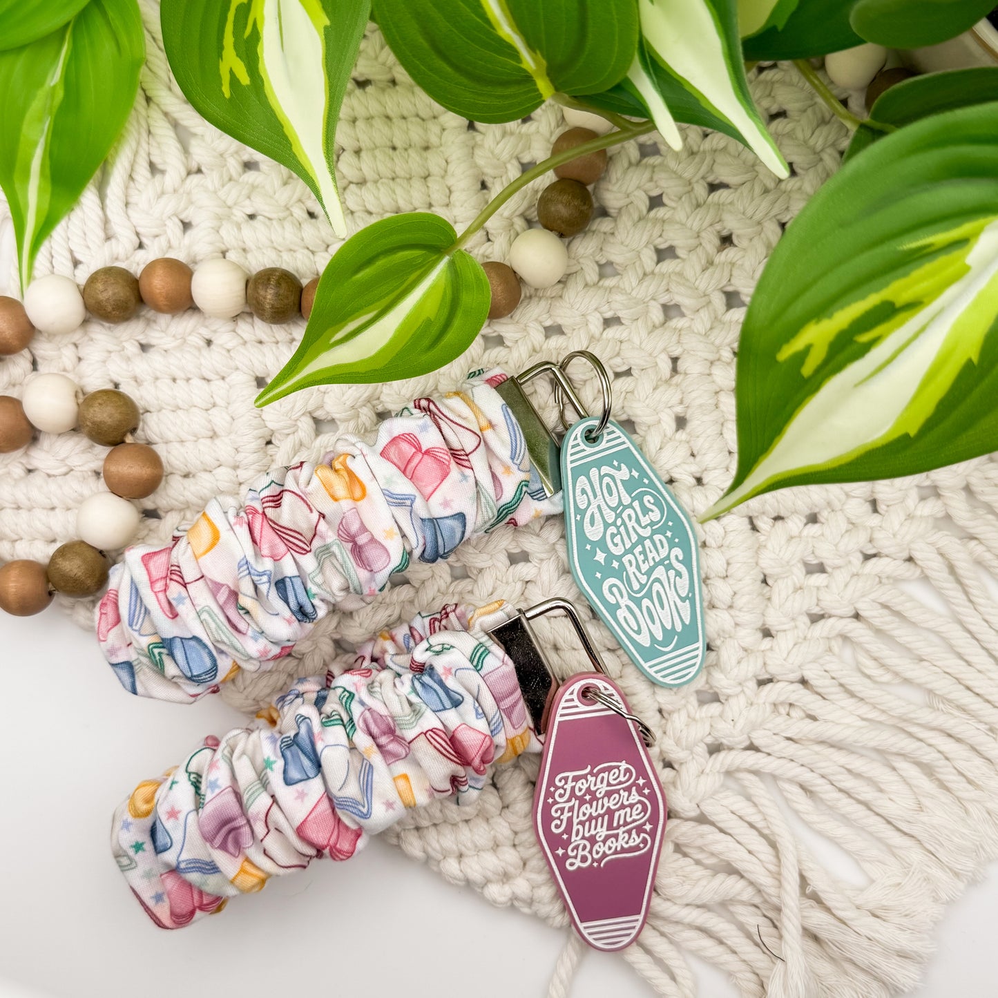 Book Lover || Wristlet + Keychain Duo