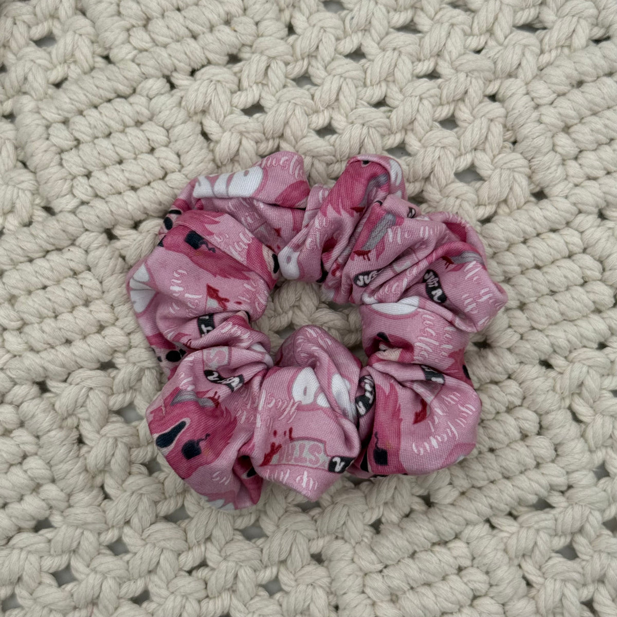 RTS Pink Ghost Face || Scrunchie