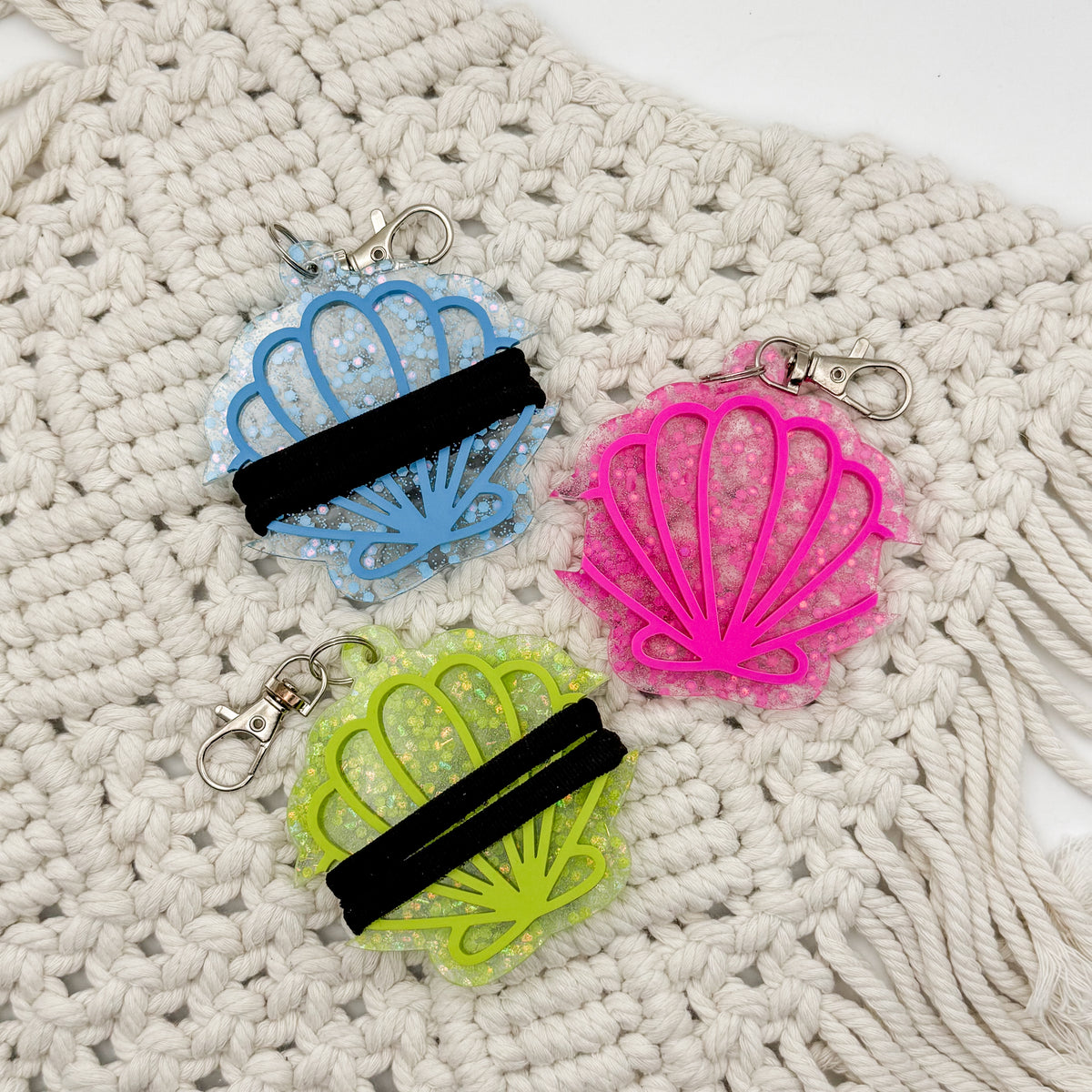 Seashell Hair Tie Holder || Keychain