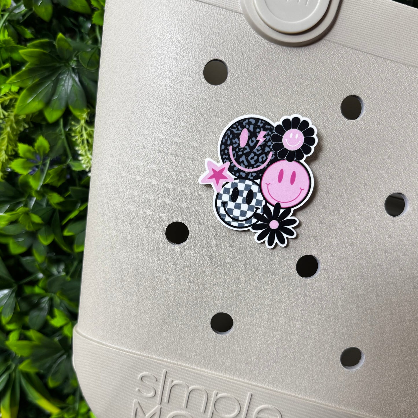 Retro Check Smiley || Bag Charm