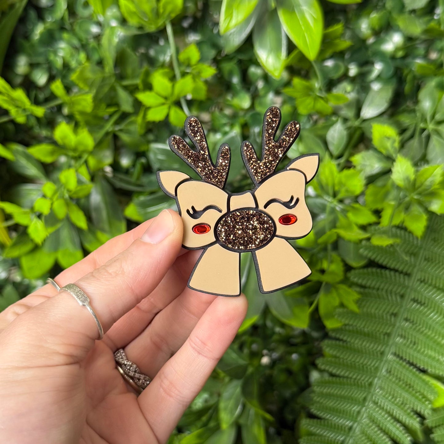 Reindeer Bow || Hair Clip
