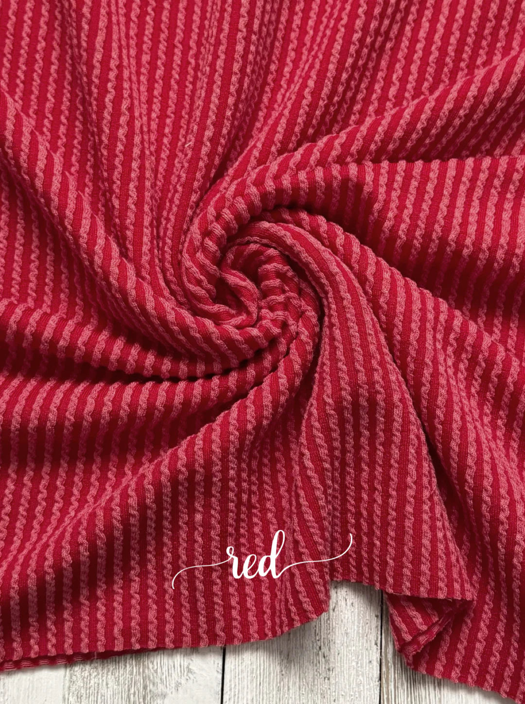 RED WAVED RIB