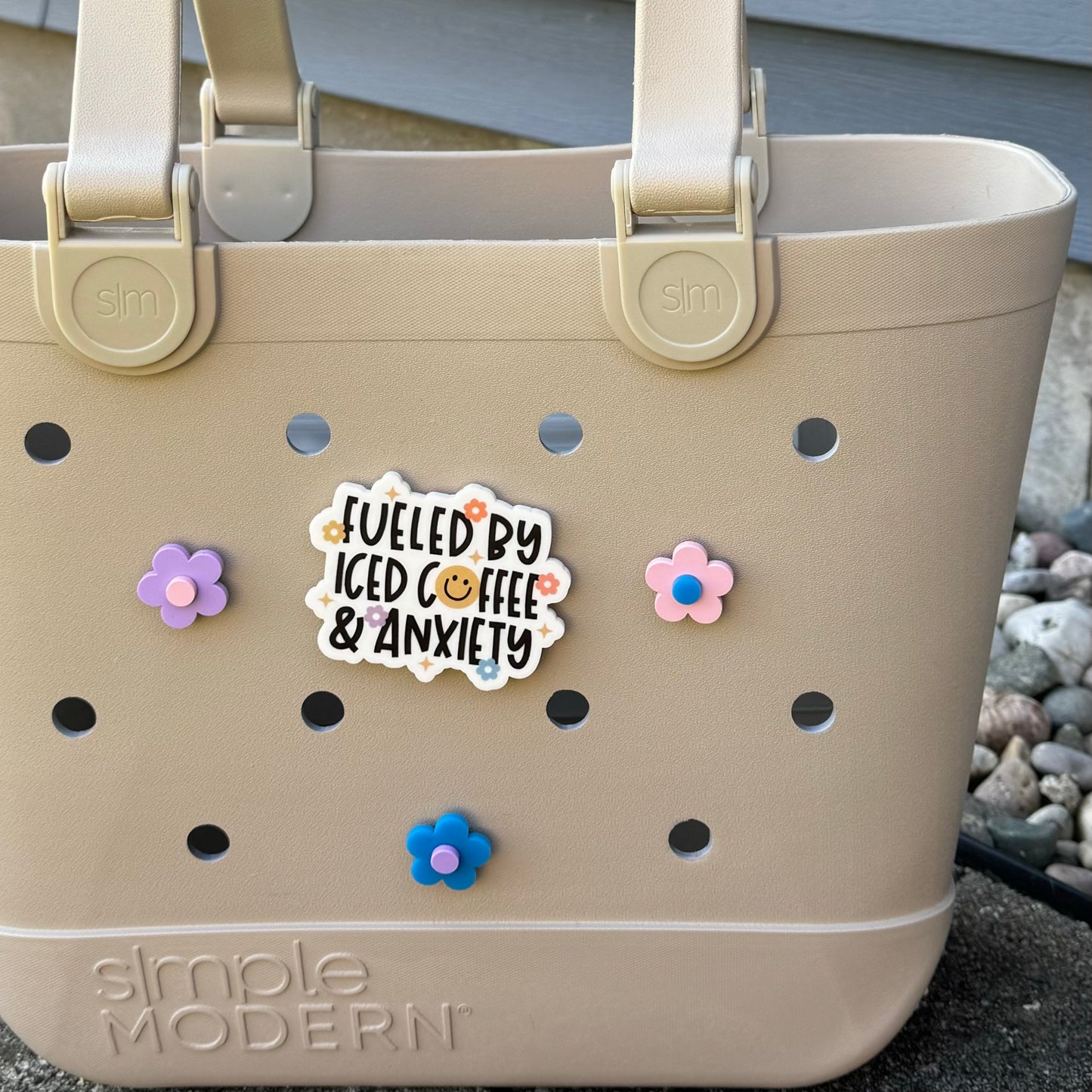 Fueled By Iced Coffee & Anxiety || Bag Charm