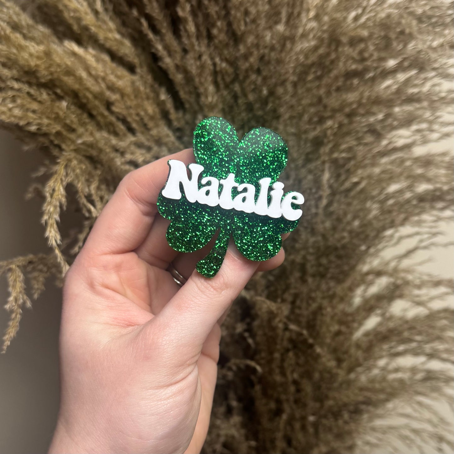 Glitter Shamrock || Hair Clip (ws)