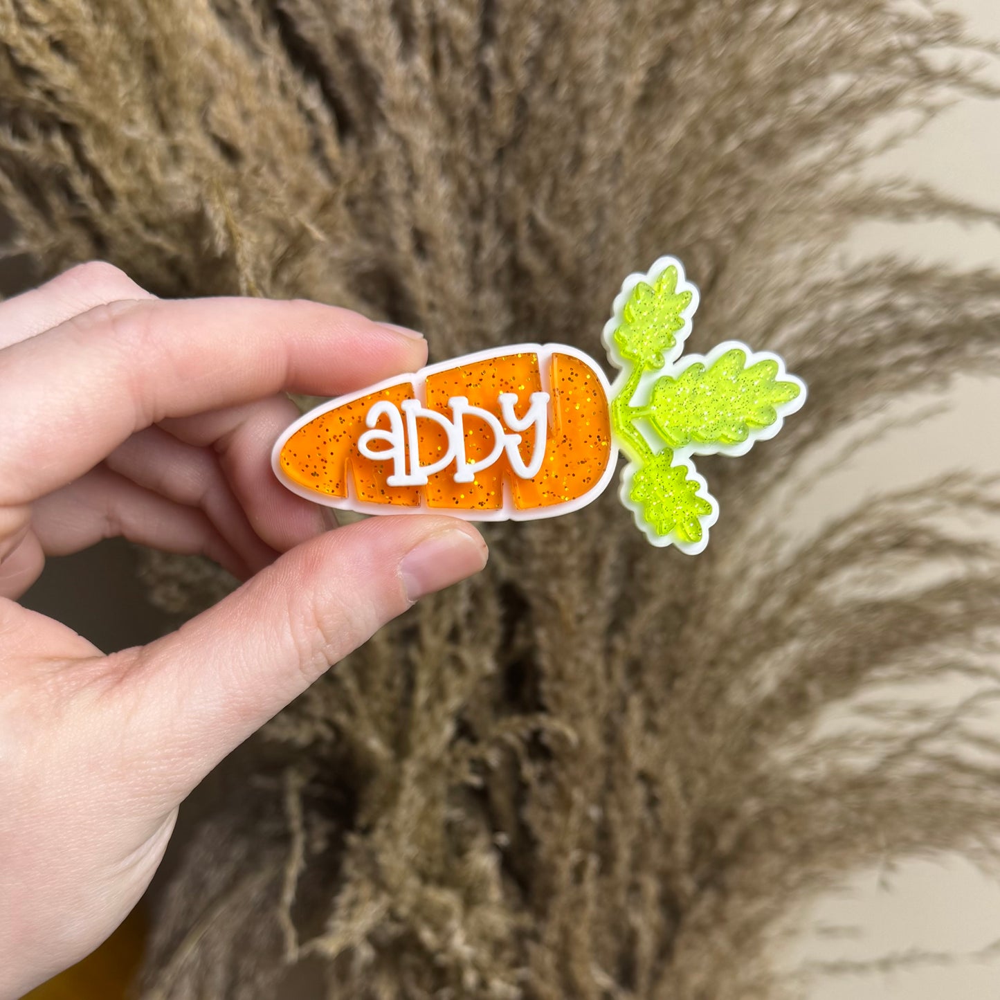 Jelly Glitter Carrot || Hair Clip (ws)
