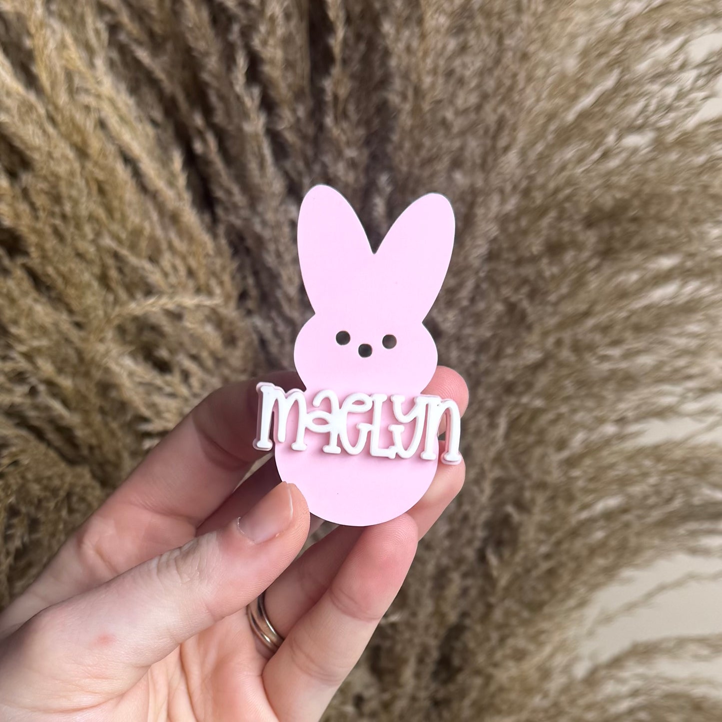 Personalized Pink Peep || Hair Clip (ws)