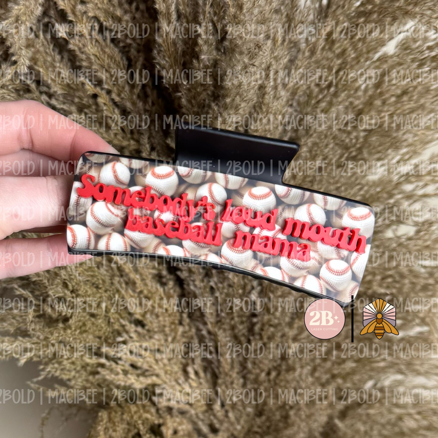 Somebody's Loud Mouth Baseball Mama || Claw Clip