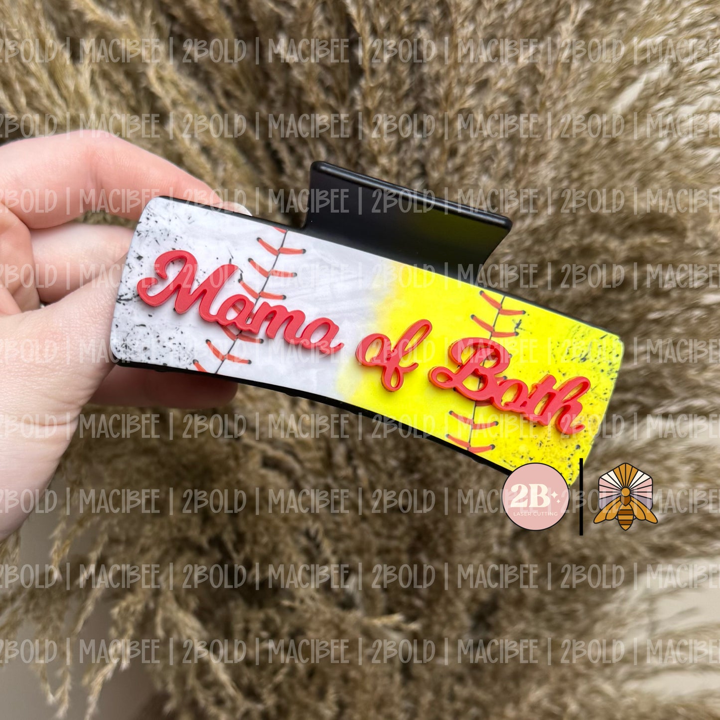 Mama of Both (softball/baseball) || Claw Clip