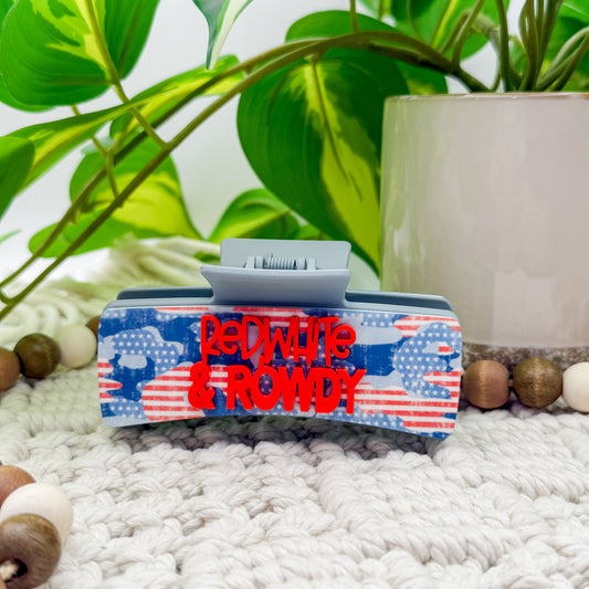 Red, White & Rowdy || Claw Clip