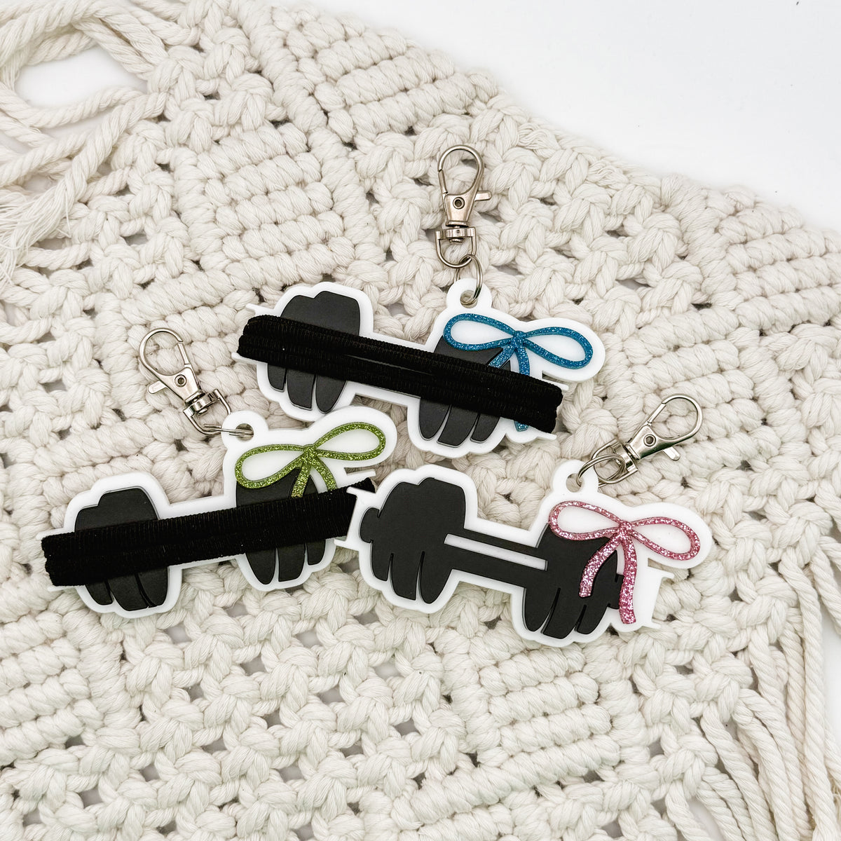 Barbell Hair Tie Holder || Keychain