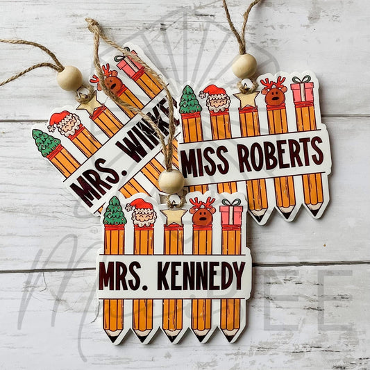 Teacher Christmas Pencil || Ornament