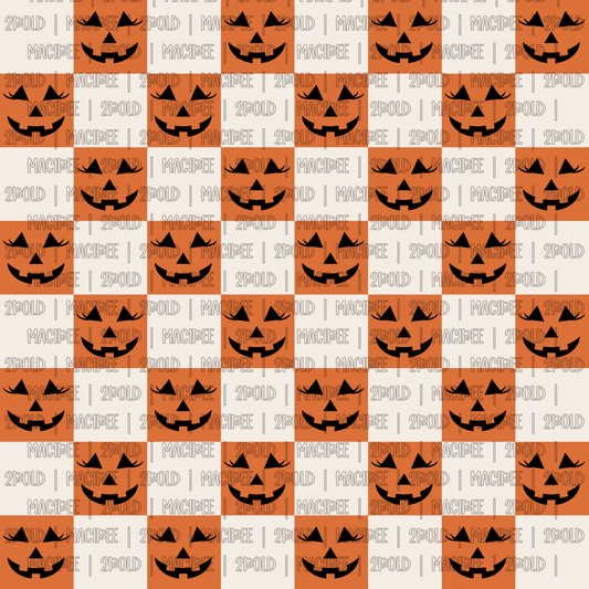 Girly Jack-o-Lantern Check || Seamless File