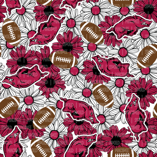 Razorbacks Flower || Seamless File
