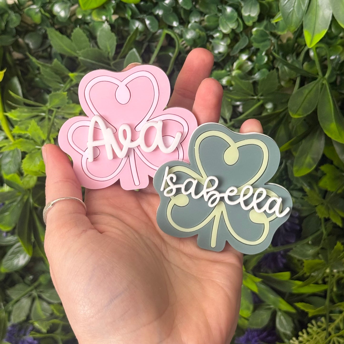 Two Tone Shamrock || Hair Clip