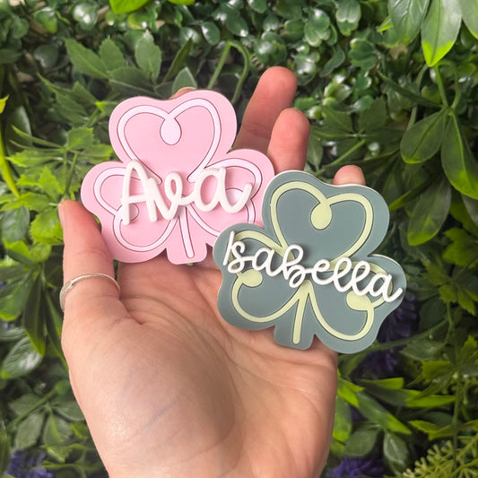 Two Tone Shamrock || Hair Clip