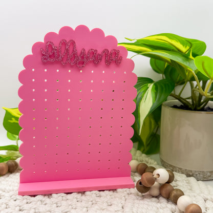 Personalized Scalloped || Earring Holder