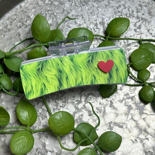 Grinch Heart || Claw Clip