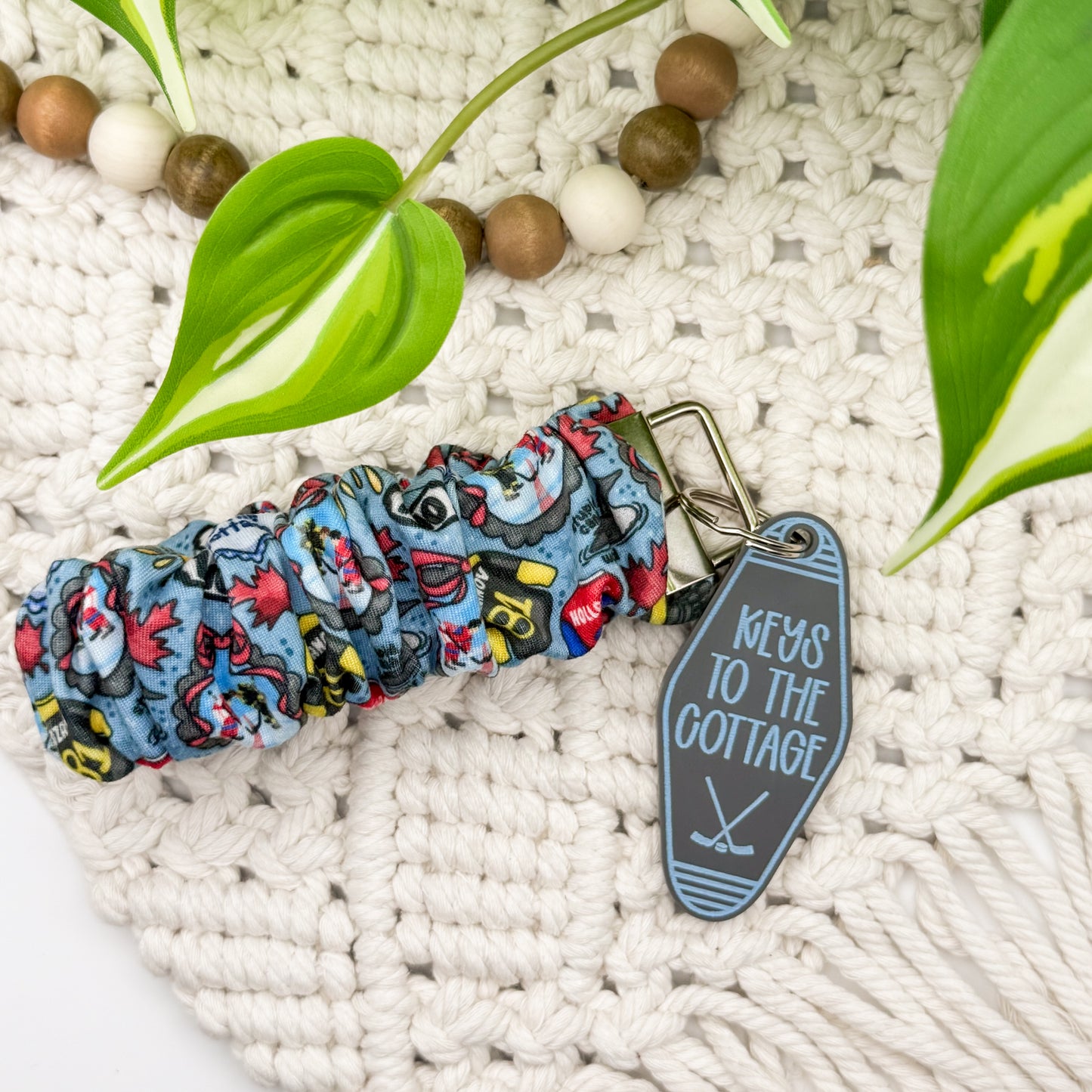Keys To The Cottage || Wristlet + Keychain Duo