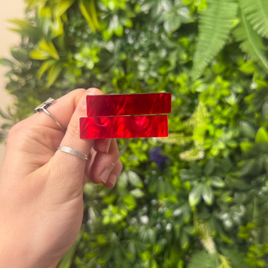RTS Red Pearl || Bar Clip Duo