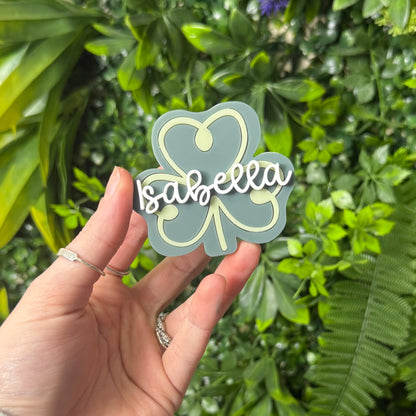 Two Tone Shamrock || Hair Clip