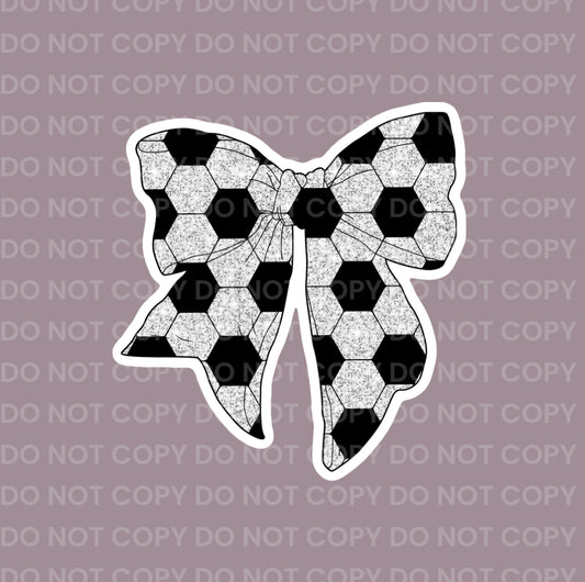 Soccer Bow (faux glitter) || Bow Center