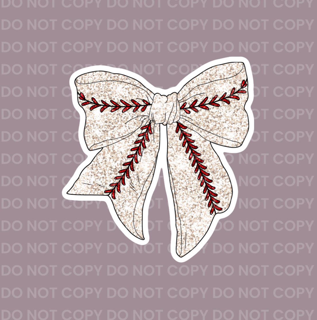 Baseball Bow (faux glitter) || Bow Center