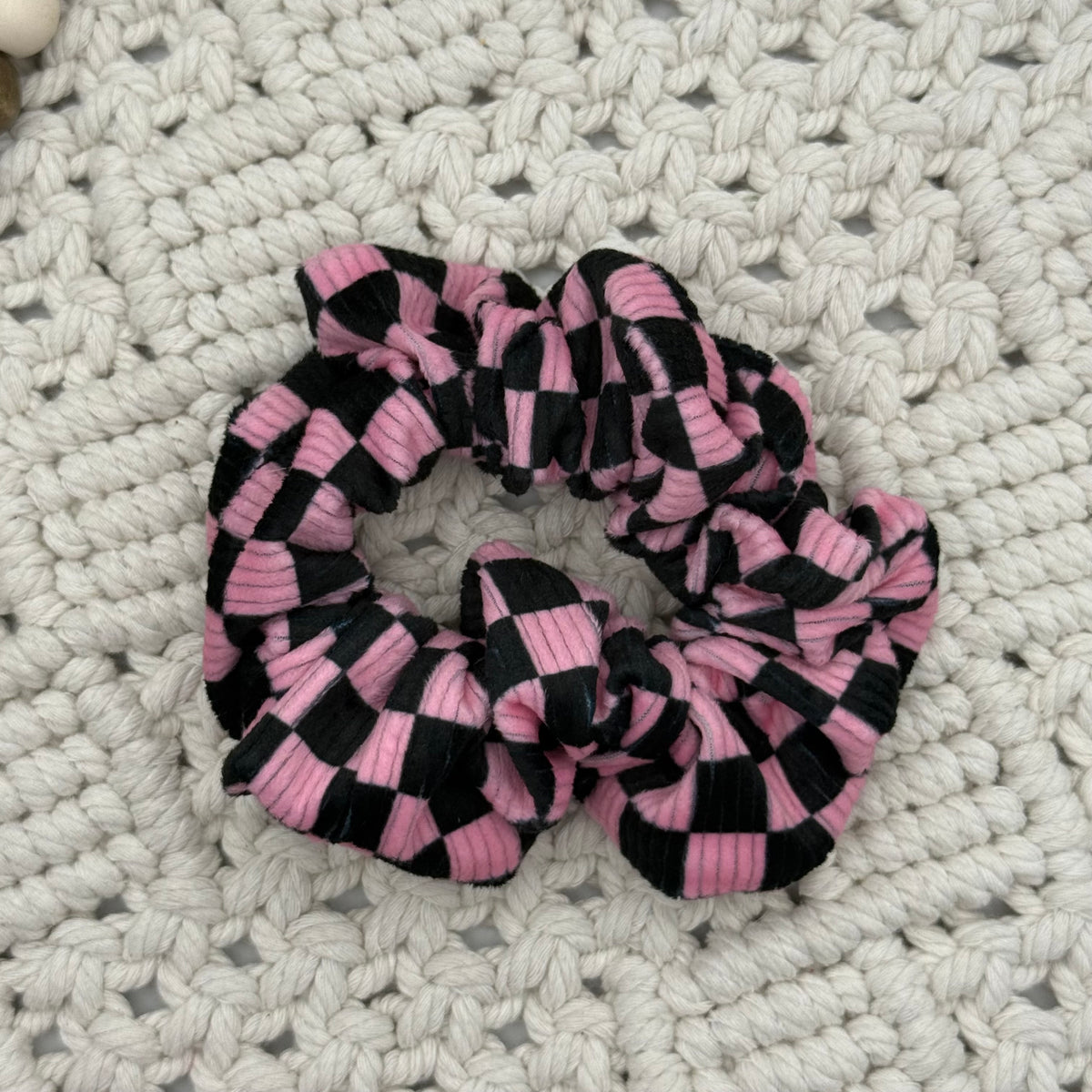 RTS Pink Check || Scrunchie