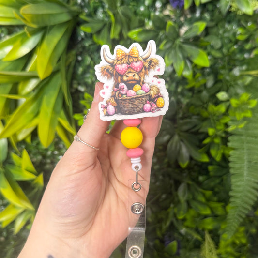 Easter Highland Cow || Badge Reel