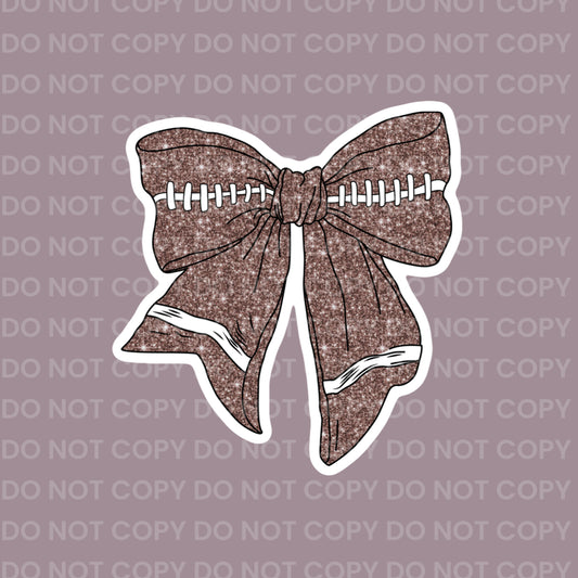 Football Bow (faux glitter) || Bow Center
