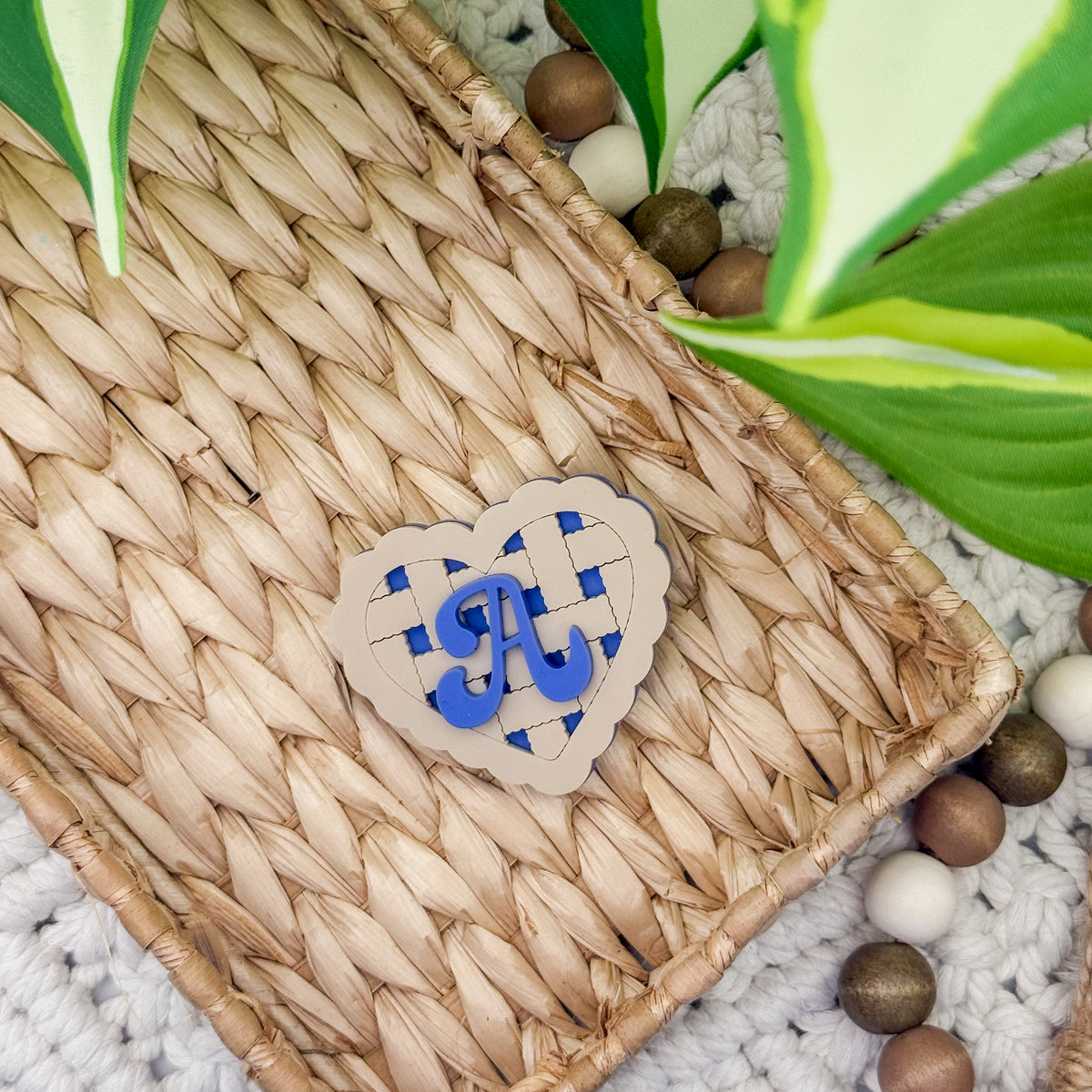 Blueberry Pie Initial || Hair Clip