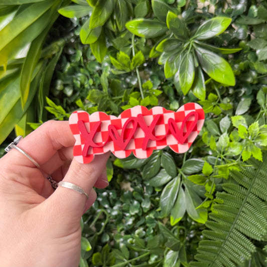 XOXO Checkered || Hair Clip (ws)