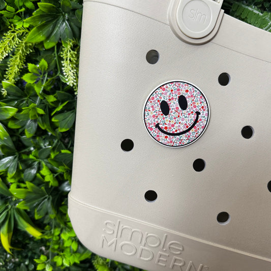 Floral Smiley || Bag Charm