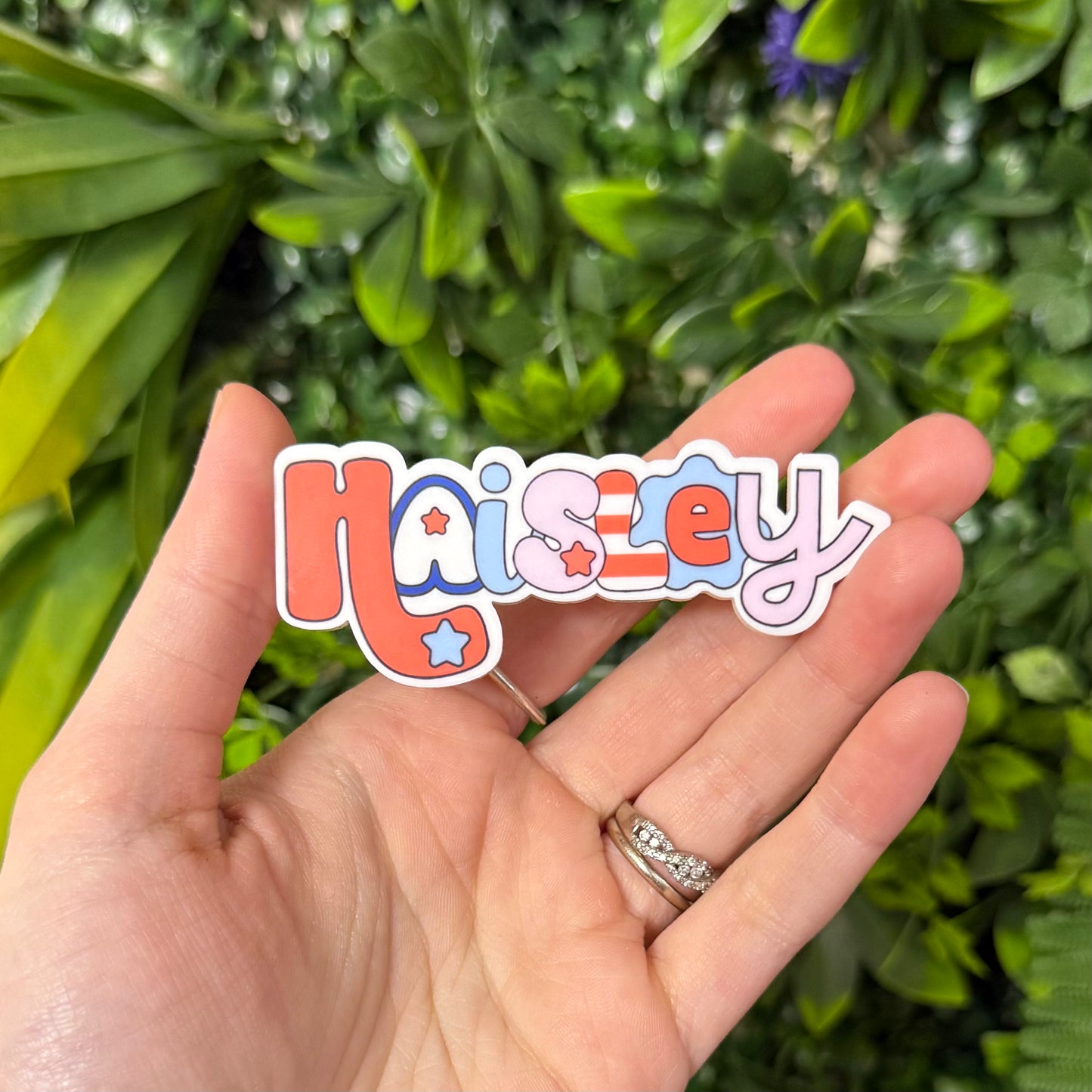 Groovy Fourth of July Personalized || Hair Clip (ws)