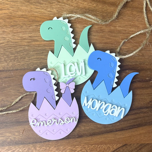 Pastel Dinosaur Easter || Bag Tag