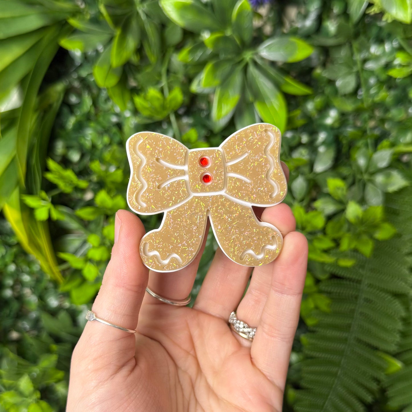 Gingerbread Bow || Hair Clip