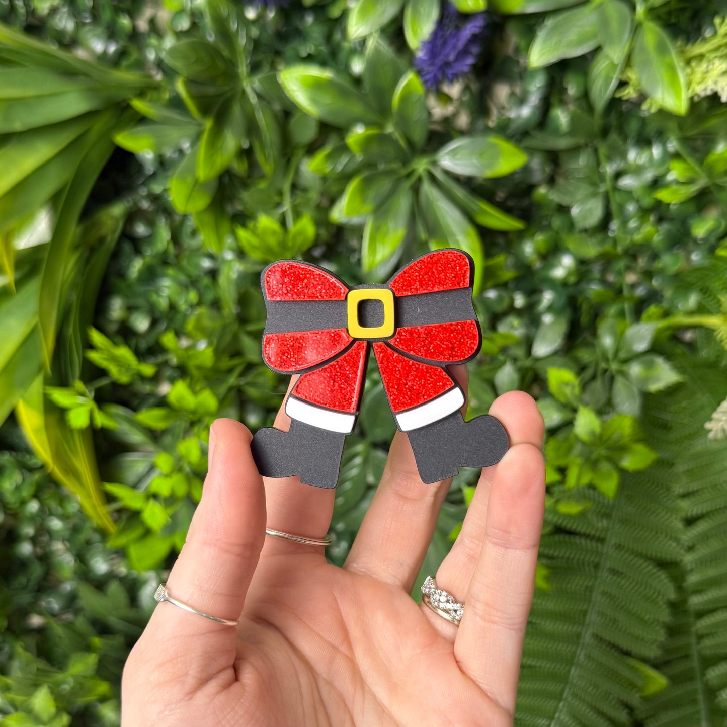 Santa Bow || Hair Clip