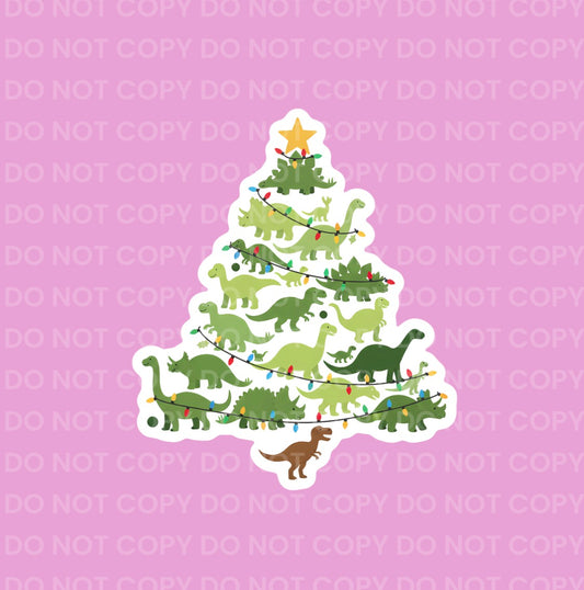 Dino Christmas Tree || Hat Pin