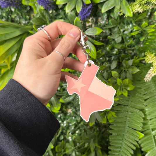 RTS Pink Texas Flag || Keychain