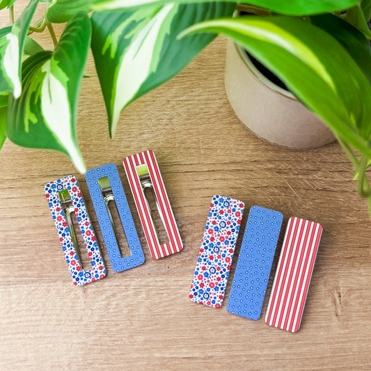 Patriotic || Rectangular Alligator Clip