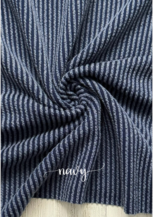NAVY WAVED RIB