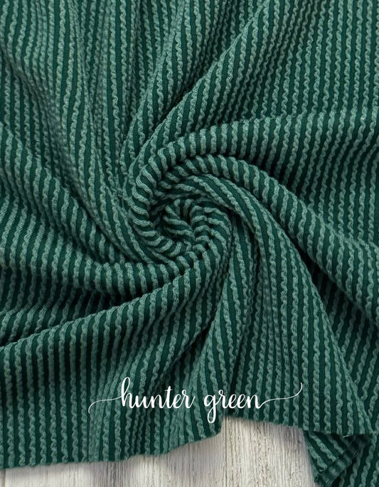HUNTER GREEN WAVED RIB