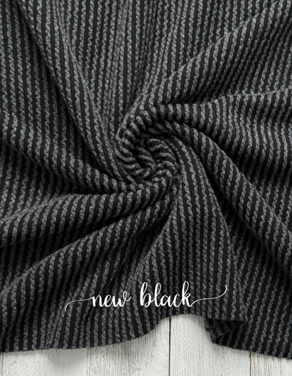 NEW BLACK WAVED RIB
