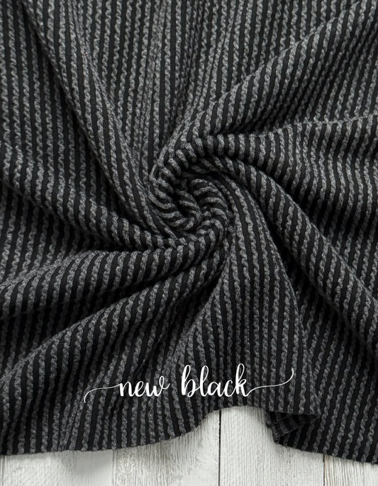 NEW BLACK WAVED RIB