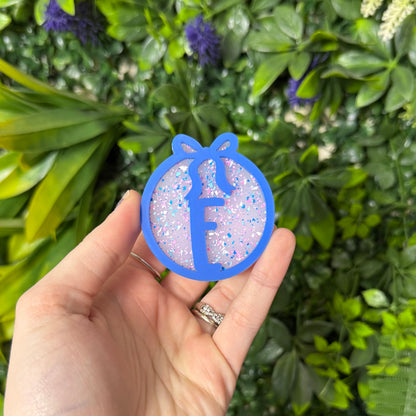 Round Coquette Initial || Hair Clip